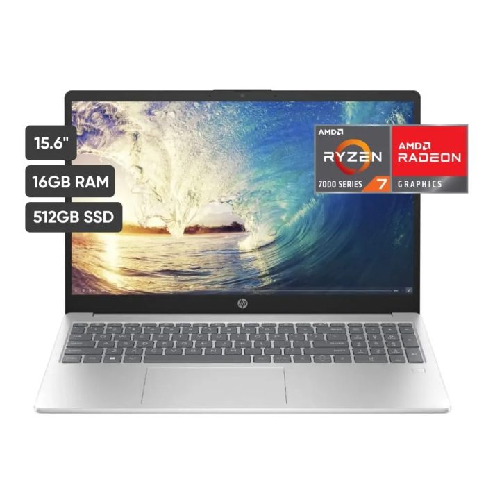 HP Notebook 15.6” Full HD - AMD Ryzen 7, 16 GB RAM, 512 GB SSD - Potente y Elegante
