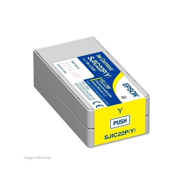 Cartucho de tinta amarilla Epson TM-C3500, alta calidad y rendimiento para impresiones vibrantes.