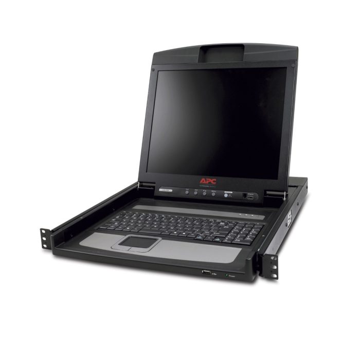 Consola de rack LCD APC AP5717 de 17" con TouchPad - 1U, 100-240V AC, diseño compacto y funcional