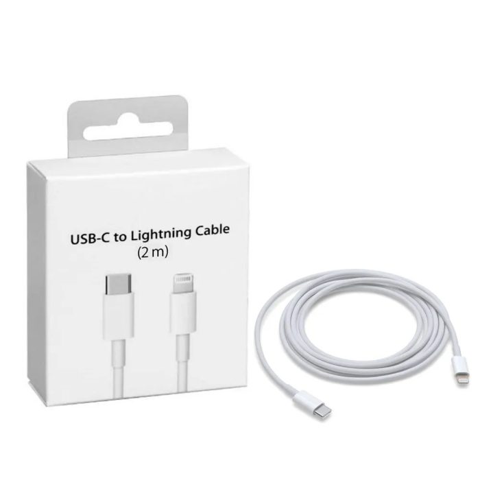 Cable de datos Lightning a USB-C de 2m para dispositivos Apple, compatible con iPad, iPod, Mac y AirPods