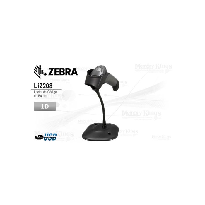 Lector de código de barras Zebra LI2208 1D, con conexión USB, ideal para comercio y logística
