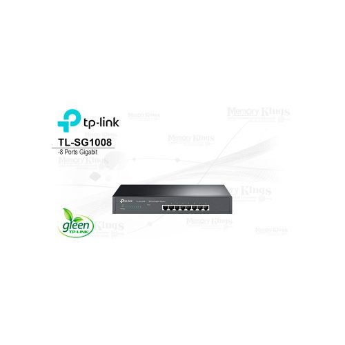 Conmutador TP-LINK TL-SG1008 rackeable de 8 puertos GbE para red rápida y confiable