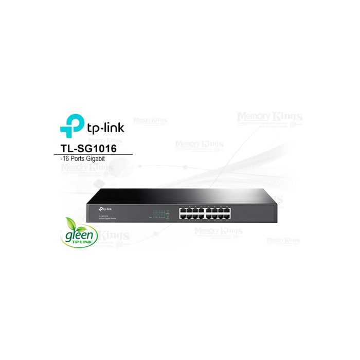 Switch GbE 16 puertos TP-Link TL-SG1016 rackeable, ideal para redes rápidas y eficientes
