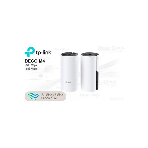 Router TP-LINK Deco M4 Mesh AC1200 Doble banda, Wi-Fi rápido y cobertura amplia (paquete de 2)