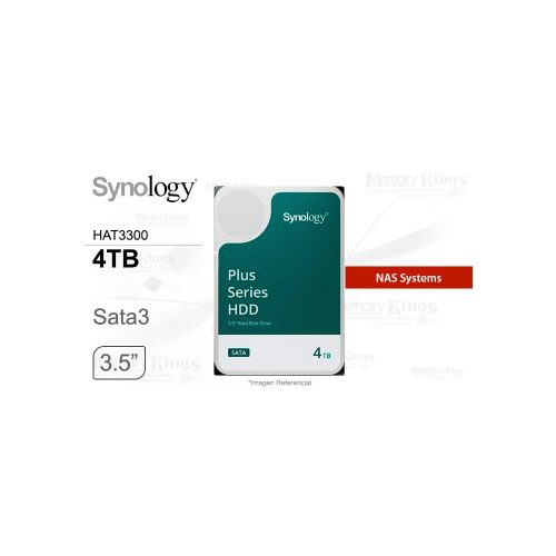 Disco duro Synology HAT3300 de 4TB - 5400RPM, ideal para almacenamiento seguro y eficiente