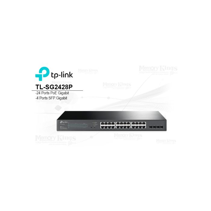 Switch TP-Link TL-SG2428P 24 puertos PoE Gigabit, ideal para redes rápidas y eficientes