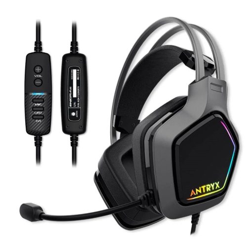 Auriculares gaming ANTRYX Enigma SE 7.1 con vibración, RGB y conexión USB - Color gris