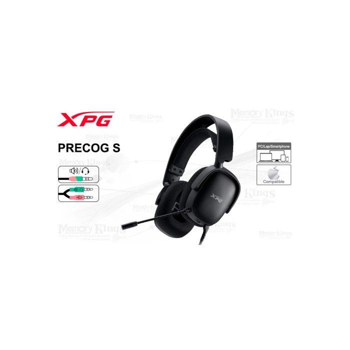 Auriculares gaming XPG Precog S Black con sonido envolvente y diseño ergonómico