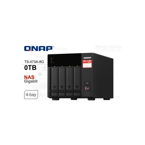 NAS QNAP TS-473A-8G de 4 bahías, almacenamiento versátil y escalable, ideal para tu red doméstica o de oficina.