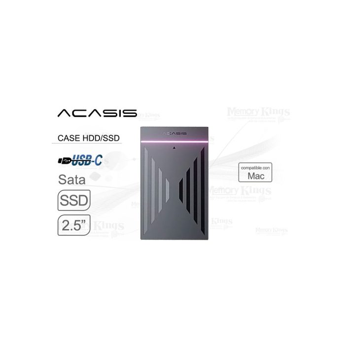 Caja externa USB-C para HDD/SSD de 2.5" ACASIS, compatible con PC y Mac, plástico ligero y duradero