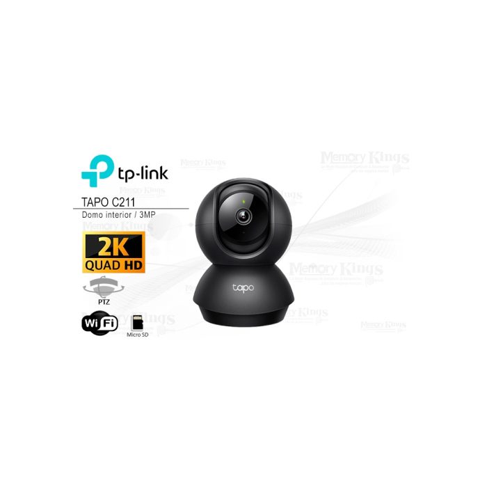 Cámara WiFi TP-Link Tapo C211 2K con visión 360° y slot para mSD - Seguridad inteligente con alta definición