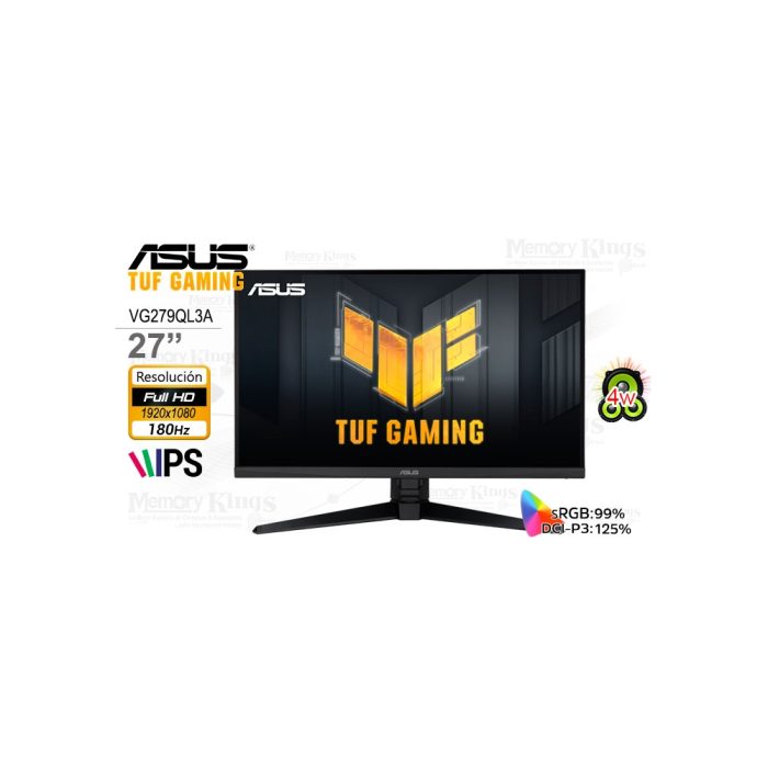 Monitor 27" ASUS TUF Gaming VG279QL3A IPS FHD - Alta velocidad y calidad de imagen para gamers
