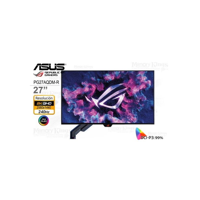 Monitor ASUS ROG Swift 27" OLED 2K QHD 240Hz 0.03ms - Ideal para Gaming y Pivote Ajustable