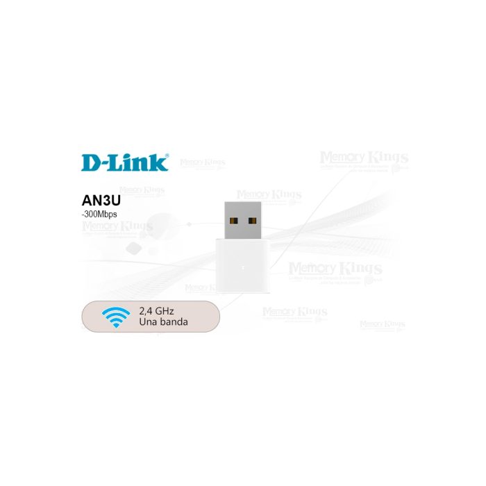 Adaptador Wi-Fi USB D-Link AN3U N300, Conexión Rápida, Ideal para Streaming y Juegos