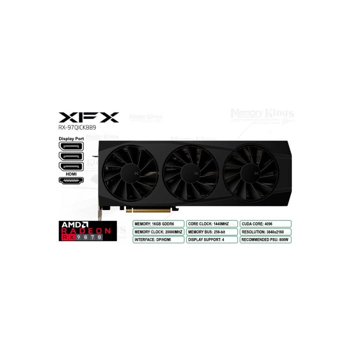 Tarjeta Gráfica XFX Radeon RX 9070 16GB 256-bit Overclock, Rendimiento y Estilo Quicksilver