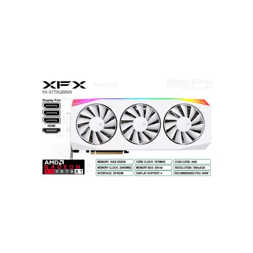 XFX Radeon RX 9070 XT 16GB 256-Bit - Tarjeta Gráfica RGB de Alto Rendimiento para Gaming