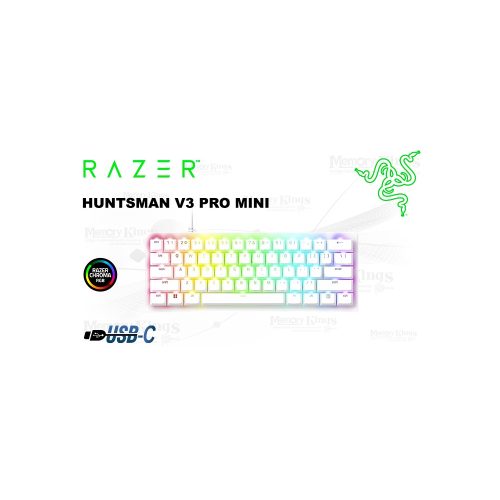 Teclado gaming Razer Huntsman V3 Pro Mini blanco - Compacto, rápido y con tecnología óptica