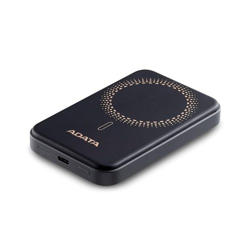 Batería externa magnética ADATA PR050 de 5000 mAh en negro - Carga rápida y portátil