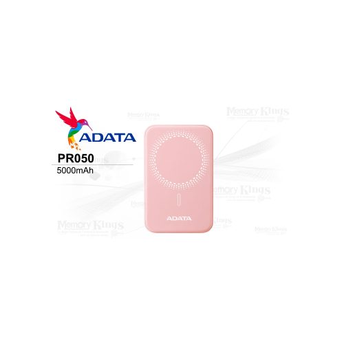 Batería externa portátil ADATA PR050 5000 mAh magnética rosa - carga rápida y compacta