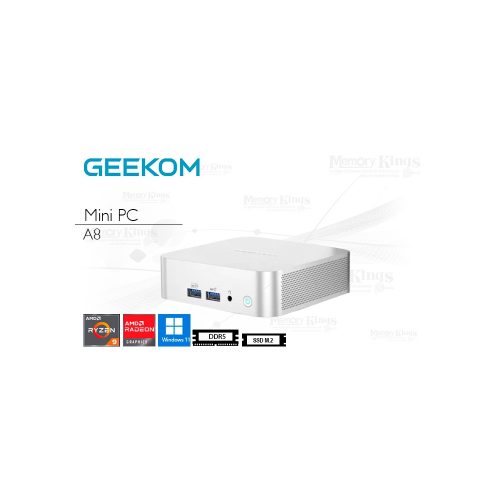 PC Mini GEEKOM A8 Ryzen 9 8945HS, 32GB RAM, 2TB SSD, Gráficos AMD Radeon, Windows 11 Pro