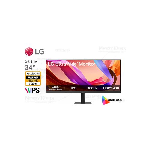 Monitor LG 34U511A UltraWide FHD de 34", IPS, 100Hz - Pantalla amplia y colores vibrantes