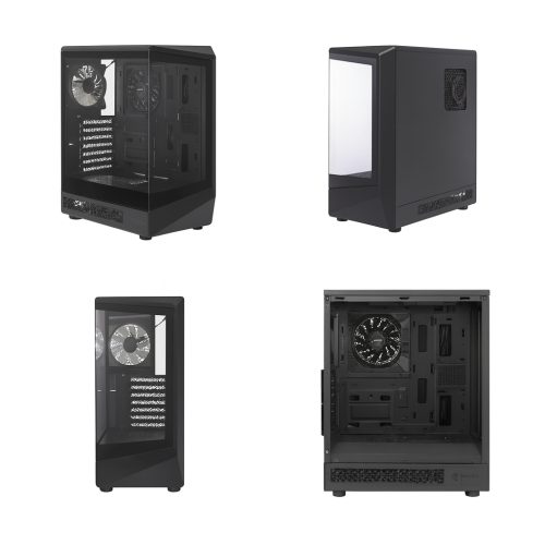 Caja gamer TEROS TE-1323G, compatibilidad ITX/M-ATX/ATX, espacio para 3.5" y 2.5", color negro