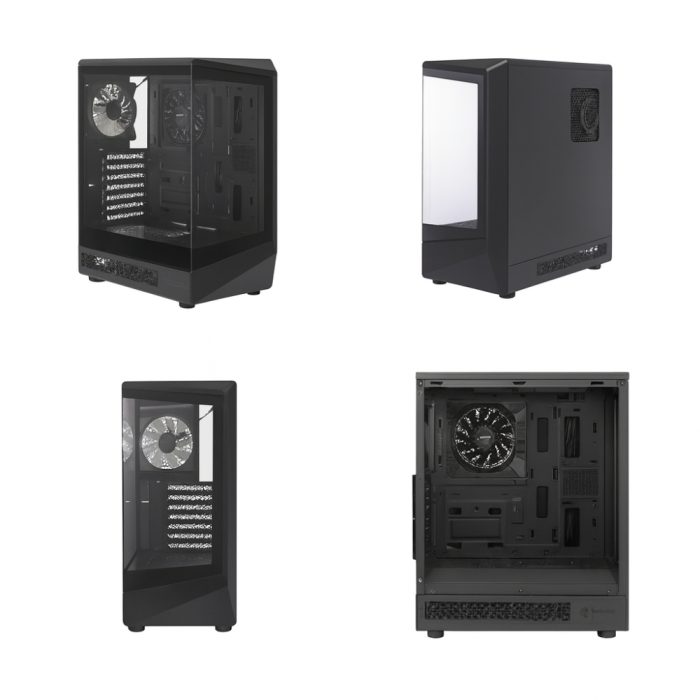 Caja gamer TEROS TE-1323G, compatibilidad ITX/M-ATX/ATX, espacio para 3.5" y 2.5", color negro
