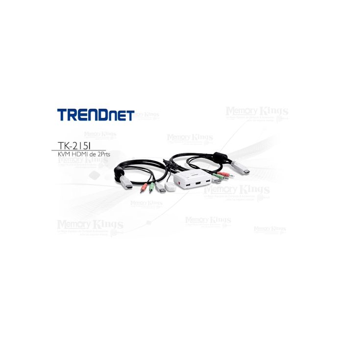 Switch KVM Trendnet TK-215i HDMI Full HD para 2 PCs con USB, fácil conmutación y alta calidad de video