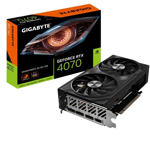 Tarjeta gráfica Gigabyte RTX 4070 Windforce 2X 8GB GDDR6, PCIe 4.0, rendimiento superior para gaming
