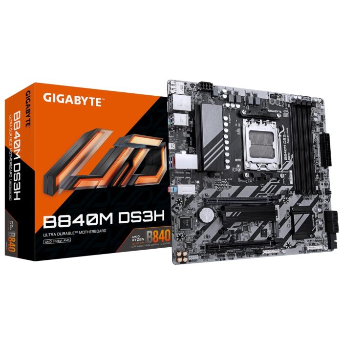 GIGABYTE B840M DS3H AM5 placa base micro ATX DDR5, 2.5Gbps WiFi 6 y PCIe 5.0 - Rendimiento Superior