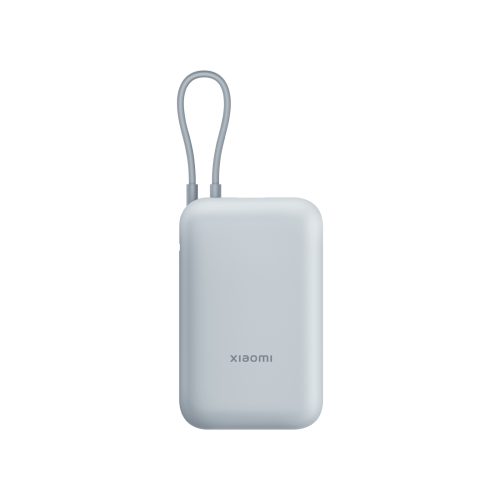 Power Bank Xiaomi 10000 mAh 33W con Cable Integrado - Color Azul Hielo, Carga Rápida y Portátil
