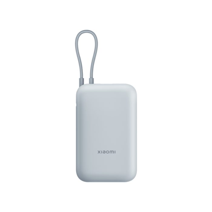 Power Bank Xiaomi 10000 mAh 33W con Cable Integrado - Color Azul Hielo, Carga Rápida y Portátil
