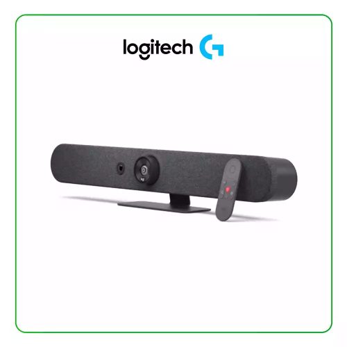 Cámara Logitech Rally Bar Mini 4K para salas pequeñas, conexión USB, color grafito, videoconferencia profesional