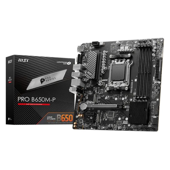 Placa base MSI Pro B650M para AMD, DDR5, 256GB, 722MHz, 2x M.2, HDMI y DP, tamaño Micro ATX