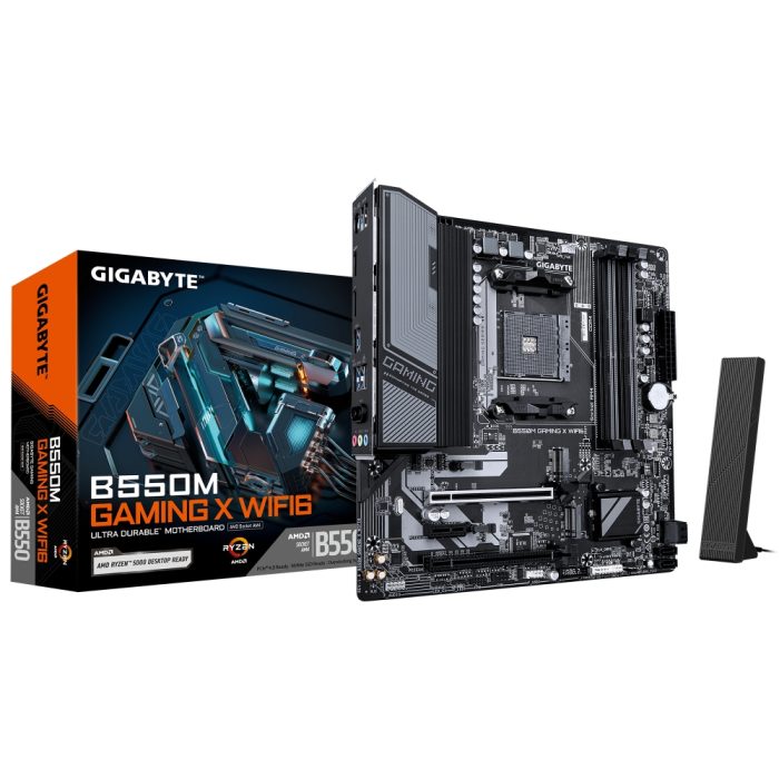 Placa base Gigabyte B550M Gaming X con WiFi 6E, ideal para gaming, formato micro ATX