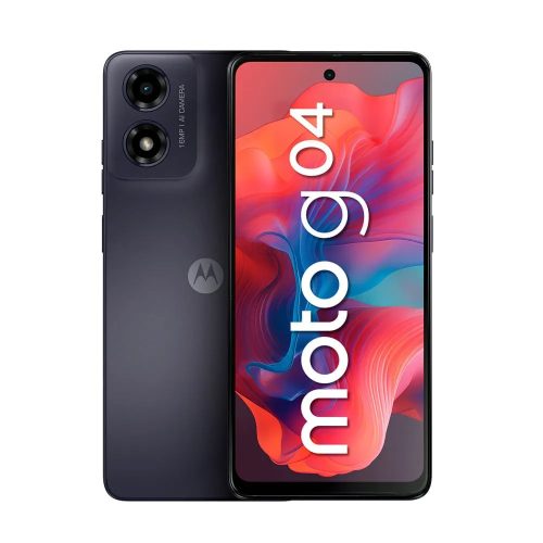 Motorola Moto G04S smartphone negro 128GB Android, pantalla táctil y diseño elegante