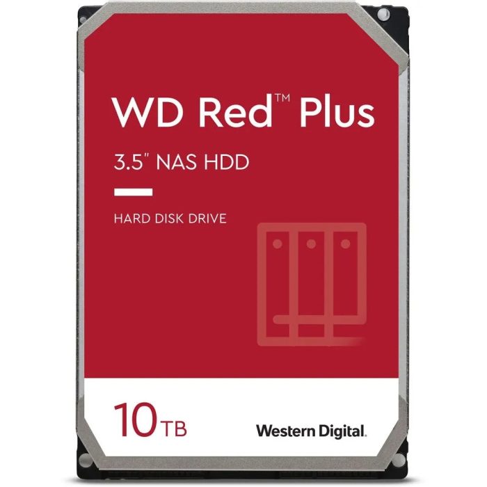 Disco Duro Interno Western Digital WD Red Plus de 10 TB, 3.5", 7200 RPM, ideal para NAS