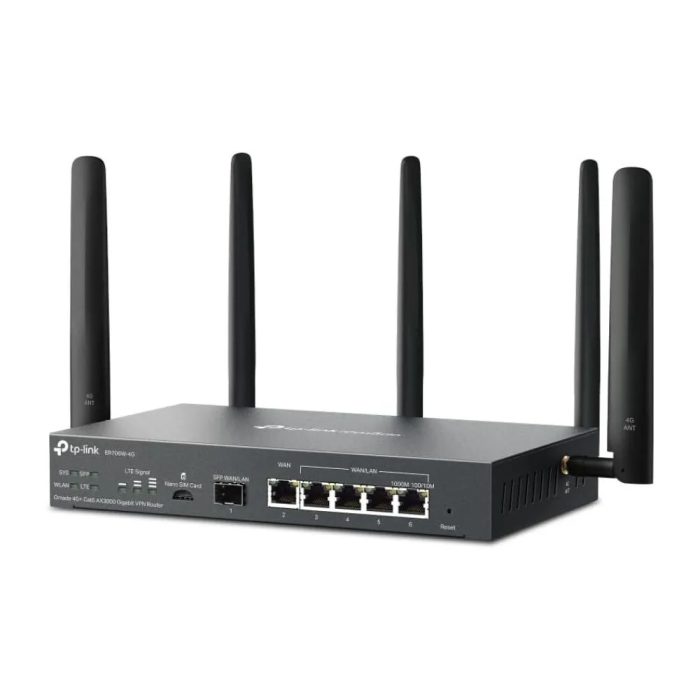 Enrutador inalámbrico TP-LINK ER706W, Wi-Fi 6, 4 puertos 1GbE, doble banda para alta velocidad