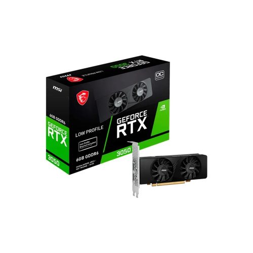 Tarjeta de video MSI RTX 3050 LP 6GB OC - Rendimiento óptimo, conexión HDMI, formato bajo perfil