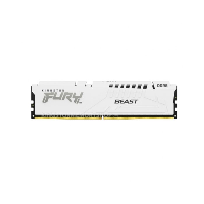 Memoria Kingston Fury Beast 16GB DDR5 5200MHz blanca, alta velocidad para gaming y rendimiento extremo