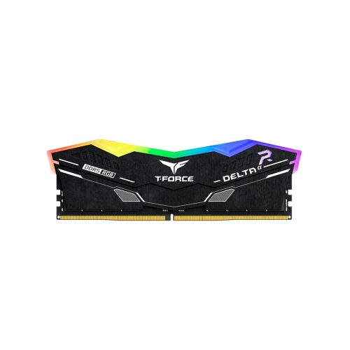 Memoria DDR5 TEAMGROUP T-FORCE DELTAα RGB 16GB 6000MHz CL38, color negro, alto rendimiento.