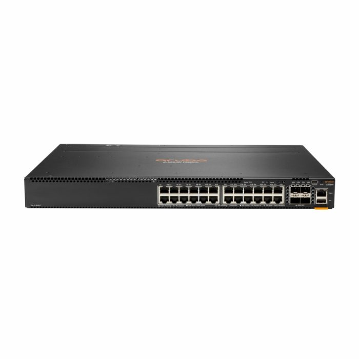 Conmutador HPE CX 6300M de 24 puertos, gestionable, modular y con soporte para fibra óptica, 1U