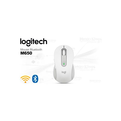 Mouse Logitech Signature M650 M Blanco, Ergonomía Avanzada y Conectividad Inalámbrica para Trabajo Cómodo