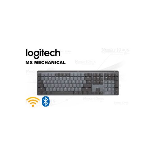 Teclado mecánico iluminado Logitech MX - Bluetooth y Wi-Fi, color negro, teclas retráctiles y personalizables