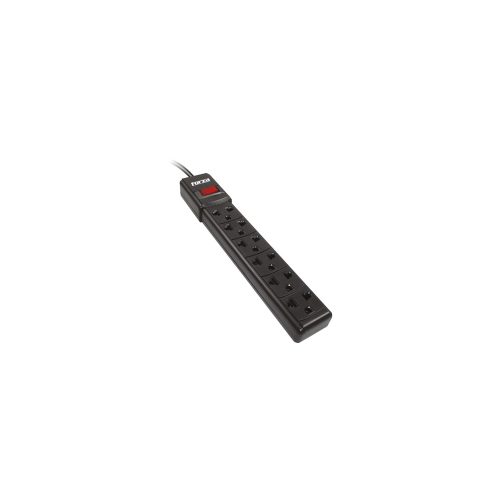 Regleta FORZA Negra con 6 Tomas y Cable de 90 cm - Solución Ideal para Conexiones Seguras y Ordenadas