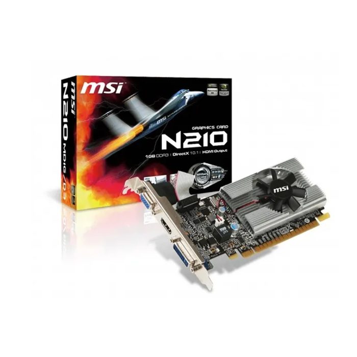 MSI N210-MD1G/D3 Tarjeta Gráfica PCI Express NVIDIA, 1GB, Ideal para Gaming y Multimedia