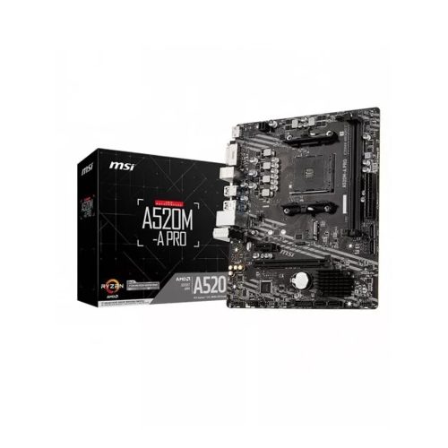 MSI A520M-A PRO - Placa Base ATX, Socket AM4, Dual Channel DDR4, HDMI, SATA, Ideal para Gaming