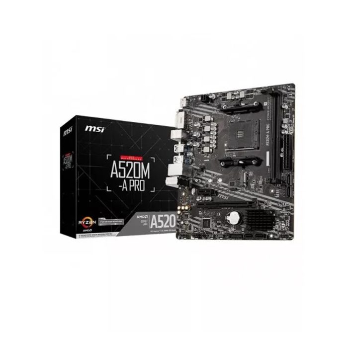 MSI A520M-A PRO - Placa Base ATX, Socket AM4, Dual Channel DDR4, HDMI, SATA, Ideal para Gaming