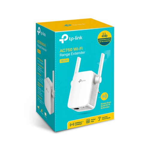 Extensor Wi-Fi TP-Link RE205, doble banda 2.4 GHz y 5 GHz, optimiza tu conexión en casa.