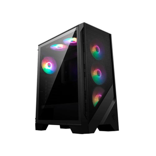 Caja MSI MAG Forge 120A Mid Tower con fuente 650W y excelente flujo de aire, ideal para gamers.